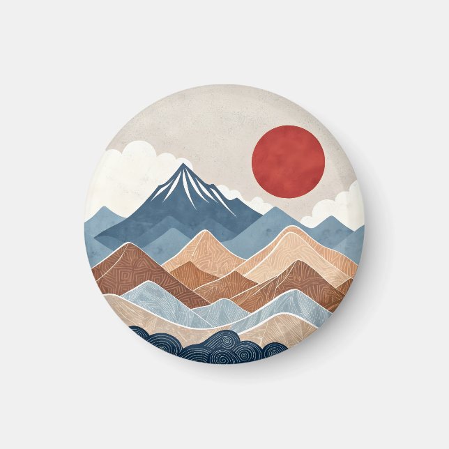 Mountains Sunset Beauty Magnet (Front)