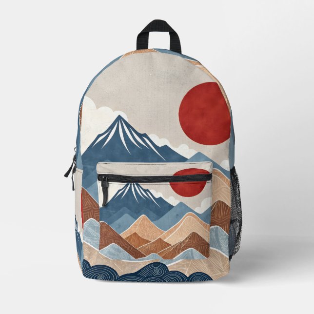 Mountains Sunset Beauty Printed Backpack (Front)