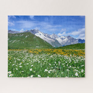 Mountains   Swiss Alps Valley Spring Jigsaw Puzzle