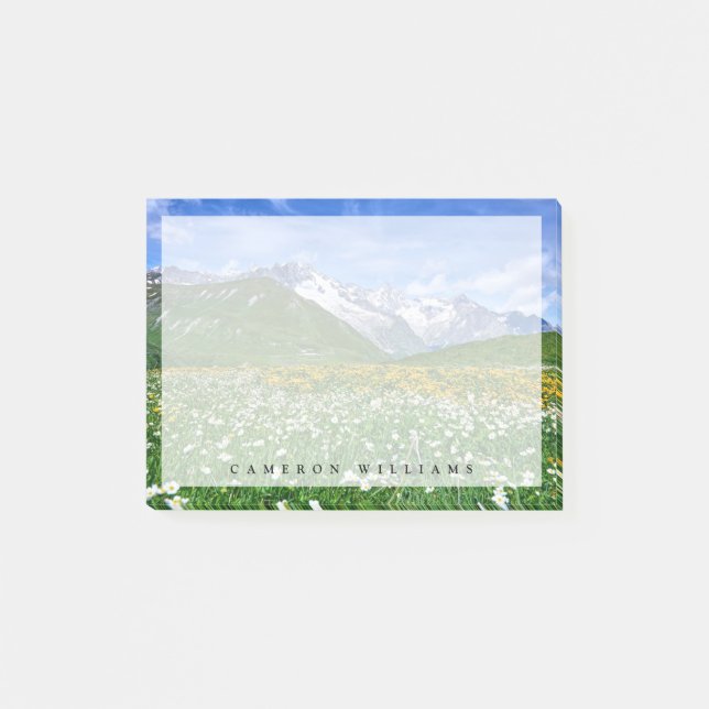 Mountains | Swiss Alps Valley Spring Post-it Notes (Front)