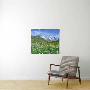 Mountains   Swiss Alps Valley Spring Tapestry