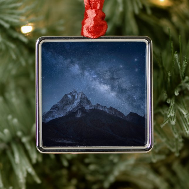 Mountains | Thamserku Mountain, Nepal Metal Tree Decoration (Tree)