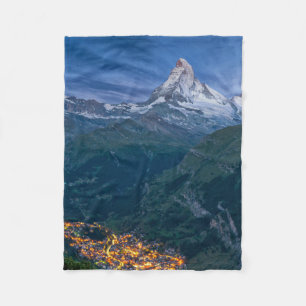 Mountains The Matterhorn, Zermatt, Swiss Alps Fleece Blanket