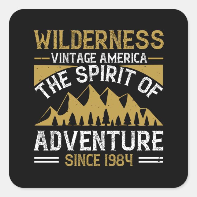 Mountains - The Spirit Of Adventure Square Sticker (Front)