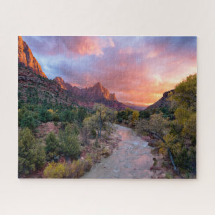 Mountains The Watchman Zion Nathional Park Utah Jigsaw Puzzle