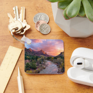 Mountains The Watchman Zion Nathional Park Utah Key Ring