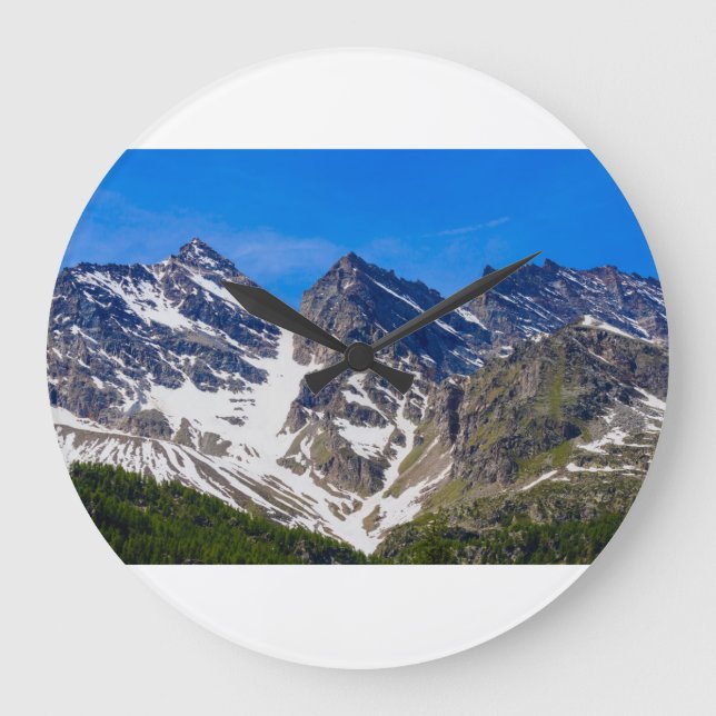mountains  three levanne  wall clock (Front)