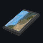 MOUNTAINS TRI-FOLD WALLET<br><div class="desc">A bright, colourful abstract design of a mountain view, with blue sky, rock and trees.</div>