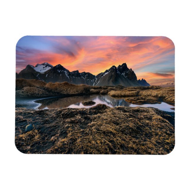 Mountains | Vesturhorn Mountain Iceland Magnet (Horizontal)