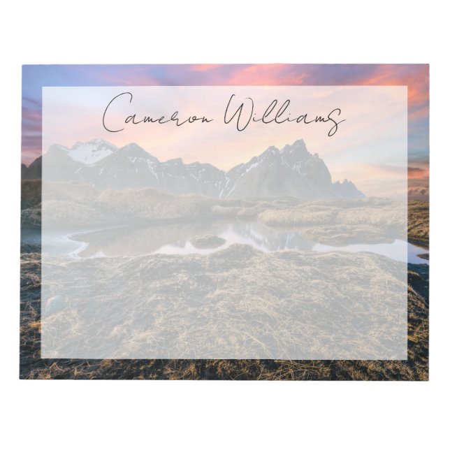 Mountains | Vesturhorn Mountain Iceland Notepad (Front)