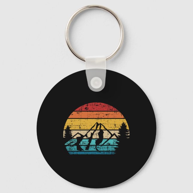 Mountains Vintage Camping  Key Ring (Front)
