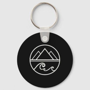 Mountains Waves Nature Outdoor Surf Hiking Hiker S Key Ring