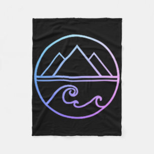 Mountains Waves Nature Outdoor Surf Hiking Surfer Fleece Blanket