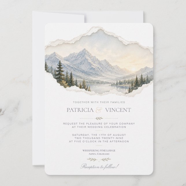 Mountains Wedding Invitation (Front)