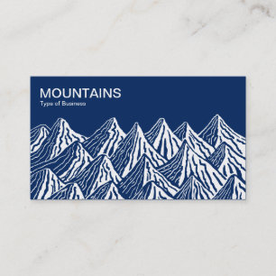 Mountains - White and Dk Blue 00255e Business Card