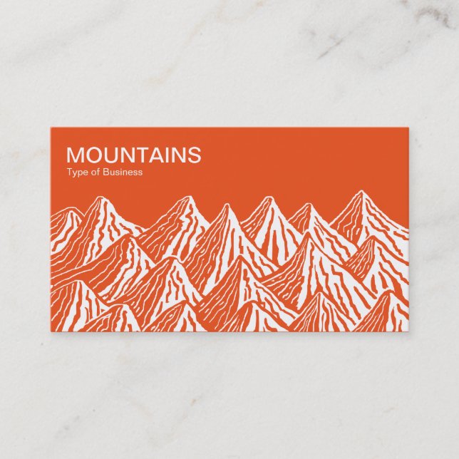 Mountains - White and Orange Business Card (Front)