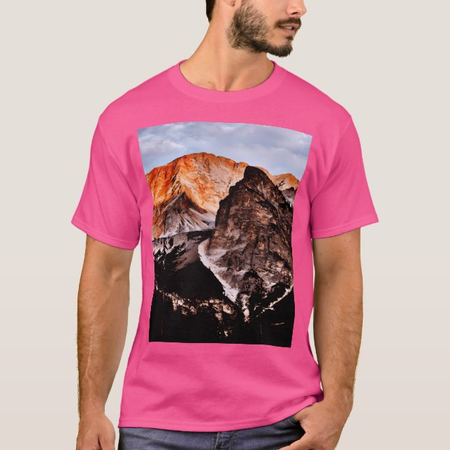Mountains With A Bright Sky Graphic T-Shirt (Front)