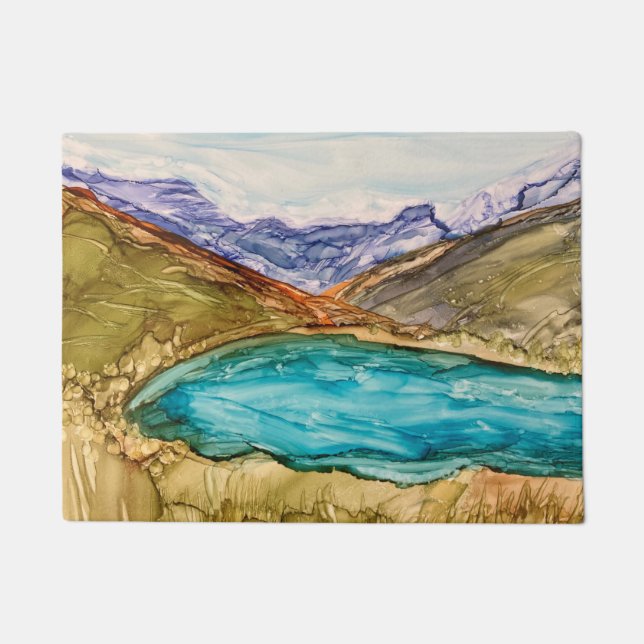 Mountains with lake  doormat (Front)