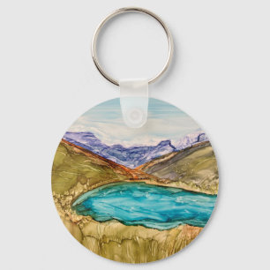 Mountains with lake key ring