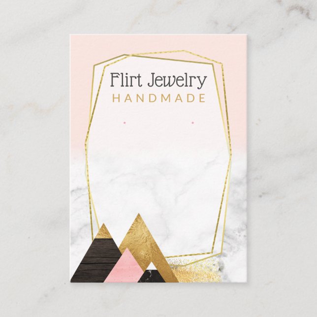 Mountains With Pink And Marble Jewellery Display Business Card (Front)