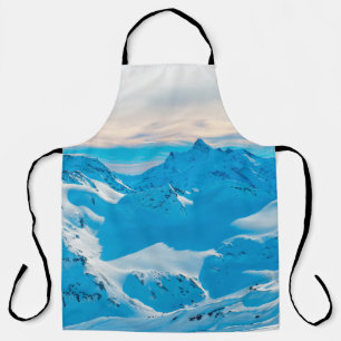 Mountains with snow peaks and sunset skysnow,alpin apron