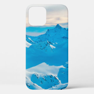 Mountains with snow peaks and sunset skysnow,alpin iPhone 12 case