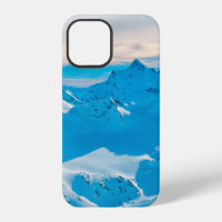 Mountains with snow peaks and sunset skysnow,alpin