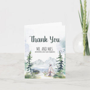 Mountains Woods Camping Wedding Thank You