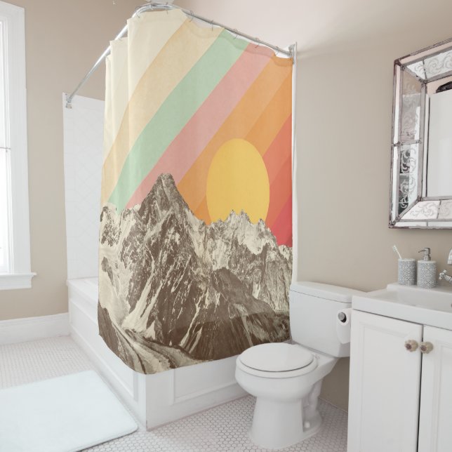 Mountainscape 1 | Florent Bodart Shower Curtain (In Situ)