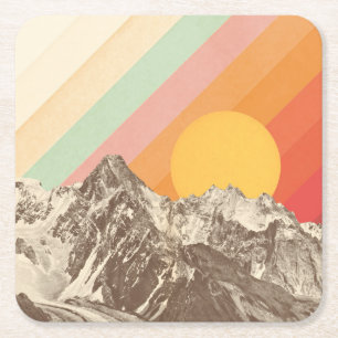 Mountainscape 1 Florent Bodart Square Paper Coaster
