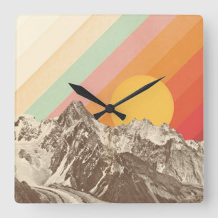 Mountainscape 1 Florent Bodart Square Wall Clock