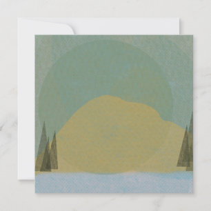 Mountainscape Riso Style Note Card