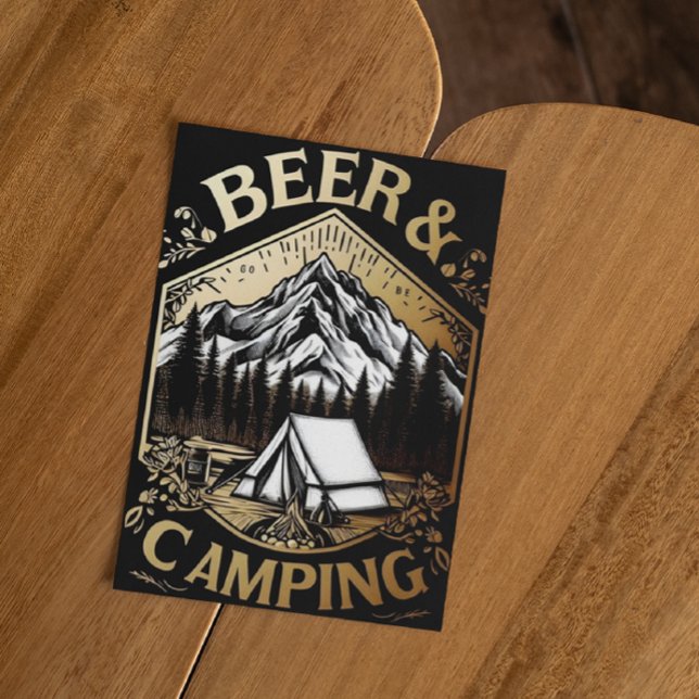 Mountainside Beer And Camping Postcard (Creator Uploaded)
