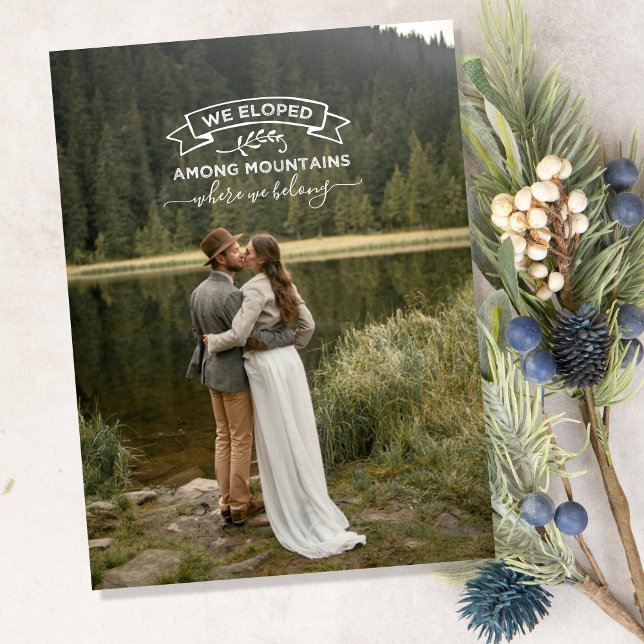 Mountainside Elopement Wedding Announcement Postcard (Creator Uploaded)