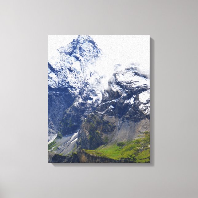 Mountainside in the Swiss alps Canvas Print (Front)