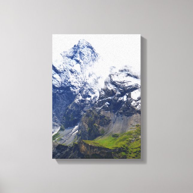 Mountainside in the Swiss alps Canvas Print (Front)