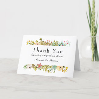 Mountainside Meadow Wildflowers Wedding Thank You Card