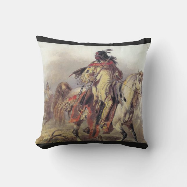 Mounted Blackfoot warrior Cushion (Front)