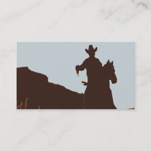 Mounted Cowboy on Horse Western Business Cards