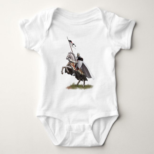Mounted Knight Templar Baby Bodysuit (Front)