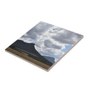 Mounts Sturgeon and Abrupt Under Dramatic Clouds  Tile
