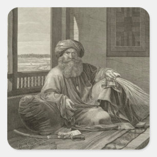 Mourad Bey, from Volume II Costumes and Portraits Square Sticker