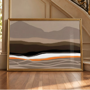 Mourne Mountains Abstract Landscape Art Poster