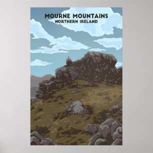 Mourne Mountains Northern Ireland Travel Poster