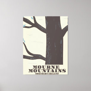 mourne mountains northern ireland travel poster canvas print
