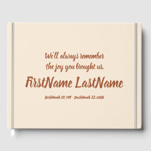 Mournful and Elegant Funeral Guest Book