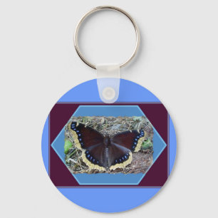Mourning Cloak Butterfly Keychain