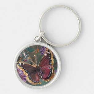 Mourning Cloak Butterfly Keychain