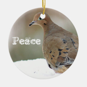 Mourning dove ceramic tree decoration