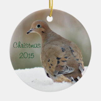 Mourning dove photo ceramic tree decoration